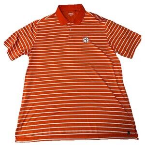Ping Golf Short Sleeve Polo Shirt Striped Performance Athletic Orange Men’s XXL